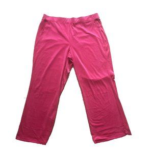 JUICY COUTURE Rib Waist Long Velour Pant Plus Size II0009928 Vivien Pink NWT